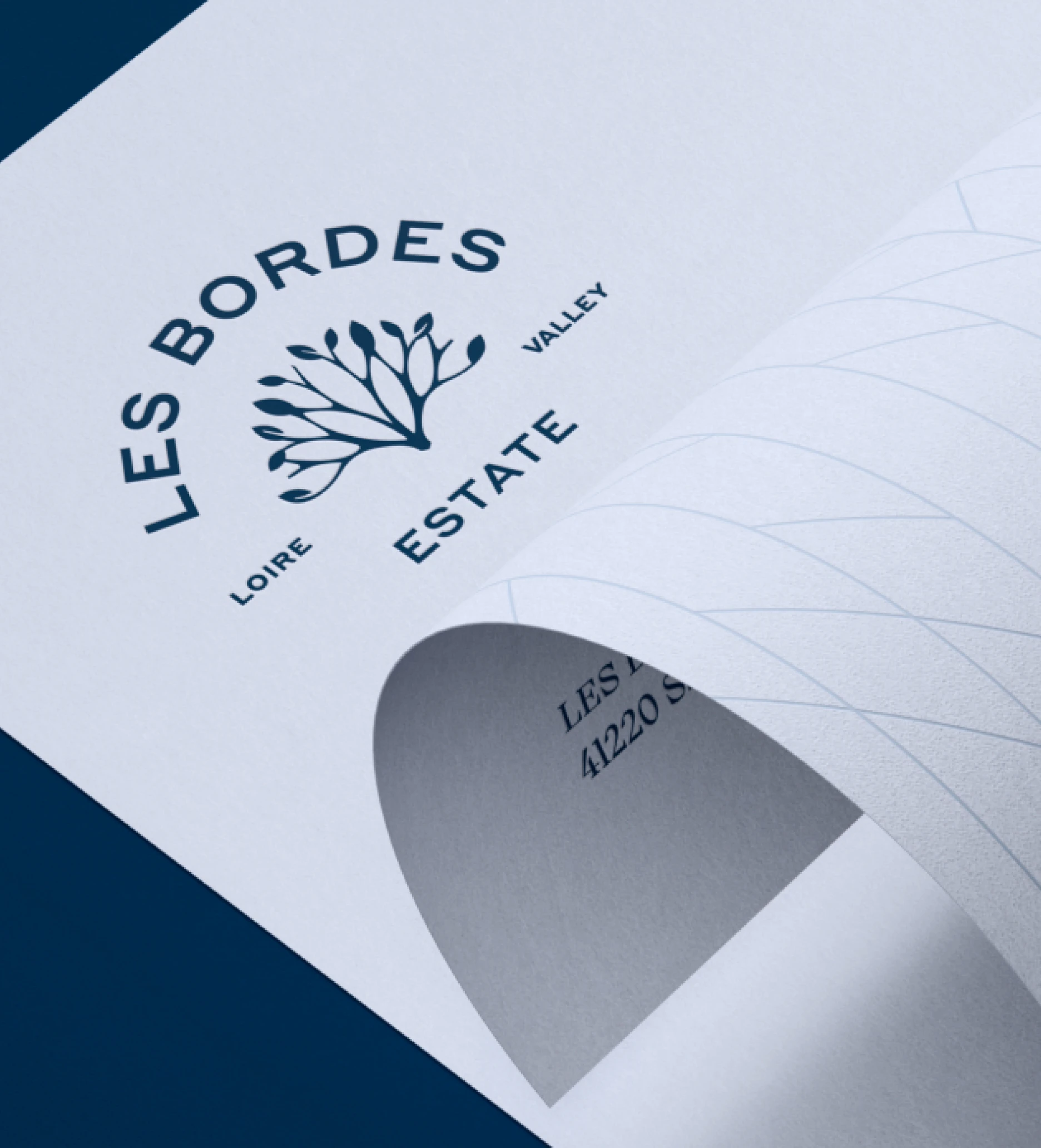 Stationery print design for Les Bordes Estate